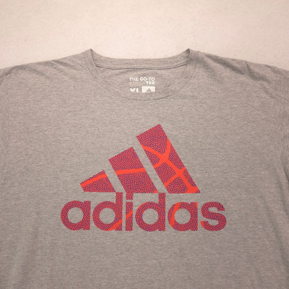 Adidas Casual Crew Neck Short Sleeve Graphic T Shirt Mens Size XL Gray 16427